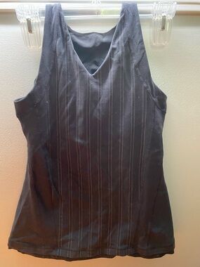 lululemon athletica gray Pinstripe V-Neck Tank Top